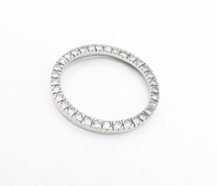 925 Sterling Silver Vintage Shiny Topaz Open Circle Slide Pendant PT5188