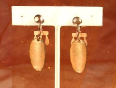 MATISSE TEARDROP Signed Set Red Black Enamel MidCentury Wearable Art Copper 136g
