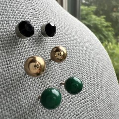 3 Pair Vintage Stud Earrings