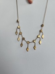 Vintage Gold Tone w/ Black Enamel Necklace & Earrings Set 16″ – 18″ Dangle