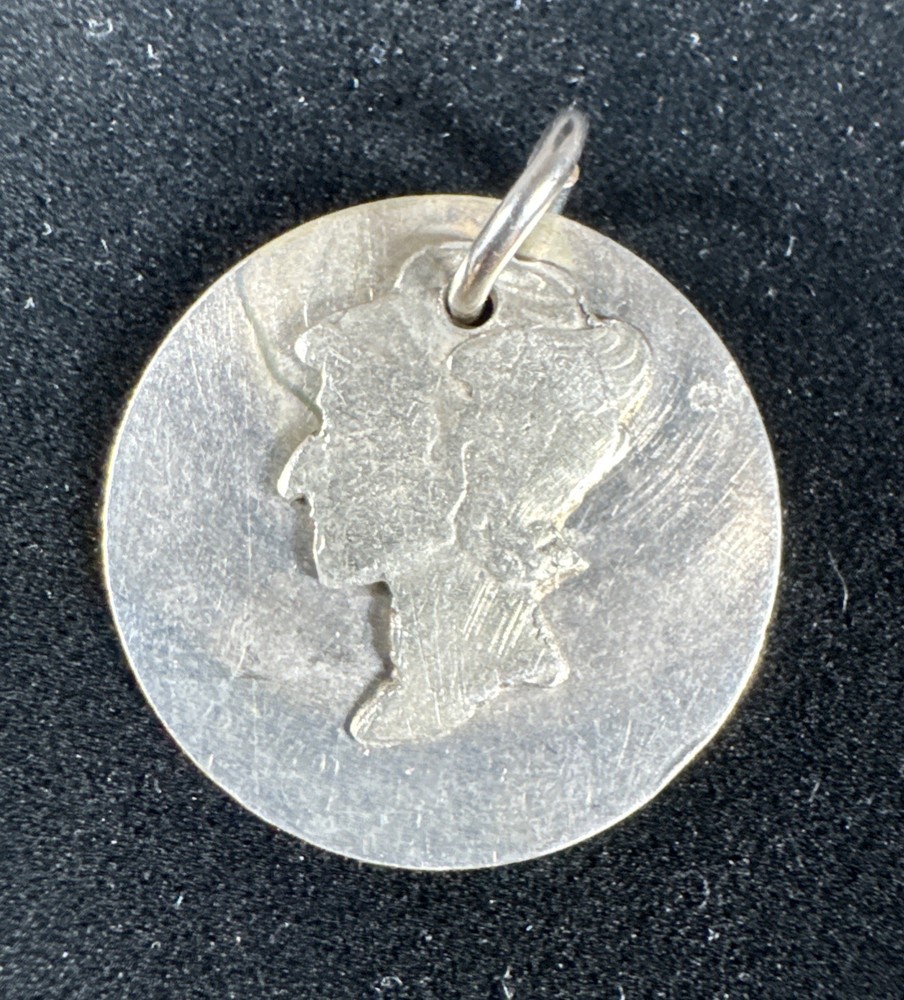 ✨Vintage 90% Silver, Mercury Dime Coin Cut-Out Pendant ✨