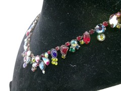Vintage SORRELLI Signed 17″ Antiqued Brass “Southwest Brights” Crystal Necklace