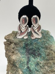 Sterling Silver 925 Clip Earrings Hinged Dangle Drop SU Thailand Vintage