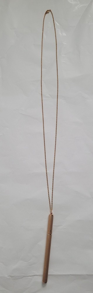 Jewelry Vintage Textured Barrel Ball Point Blue Necklace Pen 30″