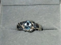 Vintage 925 Sterling Silver Genuine Blue Topaz Ring-Size7-3g