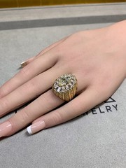 Vintage 1960’s 18K 2.25ct Marquise Diamond Large Cocktail Ring 4.75ctw GIA