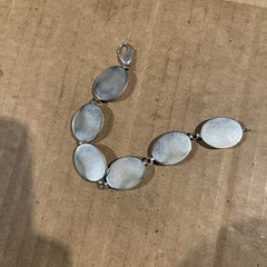 Vintage Puffy Oval Link Bracelet Sterling Silver, Stamped “Italy/925”