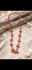 Vintage 32″ Genuine Dyed Cowrie Shell Necklace Boho Beach Coastal No Clasp