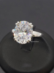 4.00 Ct Oval Cut Lab-Created Diamond Engagement Solitaire 14K White Gold FN Ring