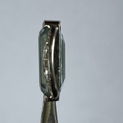 Vintage Art Deco White Gold Aquamarine and Diamond Pendant