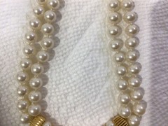 Vintage Marvella Necklace Faux Pearl and Rhinestone Necklace