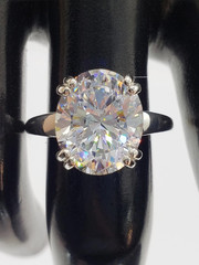 4.00 Ct Oval Cut Engagement Moissanite Solitaire 14K White Gold FN Ring