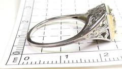 Antique Art Deco European Diamond 18KW/Y Engagement Ring Size 7.25 UK-O EGL USA