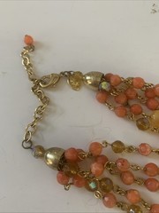 Joan Rivers Necklace Orange Amber Beads 5 Strands Various Lengths Very Good Cond