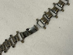 Vtg Victorian Revival Silver Tone Book Chain Locket Pendant Necklace Dbl Sided