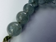 Vintage natural Aqua Marine Necklace With Gold Filled Beads And Clasp! 18”