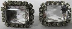 Retro Modern Art Deco Rhinestone Necklace Bracelet Earrings Set MCM c. Late 70s
