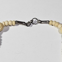 Vintage Hand Carved Bovine Bone Multi Strand Statement Necklace Pendant Boho