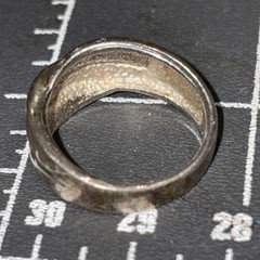 Vintage 925 Sterling Silver Fire Opal Inlay Triple Row Band Ring Size 7
