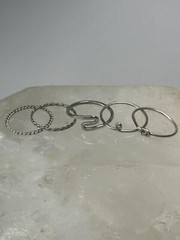 5 Slender ring stacker band size 5.50 sterling silver women girls rings bands