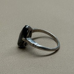 Vintage Sterling Silver Black Stone Ring Size 7.5 Signed (Po Ho Co)