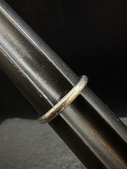 18K White Gold SZ 7 Vintage Wedding Band Midcentury Signed Estate 3g Engraved