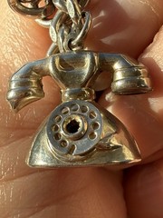 Vintage Silver Tone Charm Bracelet Some Moveable Windmill Wishing Well Wagon 7″