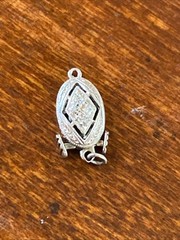 Art Deco Clasp White Gold Diamond Engraved Open Push Box Jewelry Finding