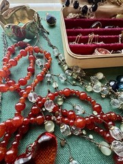 Jewelry Lover Private Collection Vintage Box With 40 Assorted Pieces