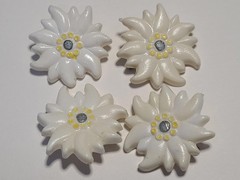 Vintage German Edelweiss Pin Flower Brooch 1940s 1950s WWII DDR Early Plastic
