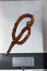 Vintage Baltic Amber Bead Necklace Honey Cognac Barrel 14in 17g