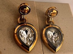 Lanvin Clip on Crystal earrings Vintage Lanvin Germany