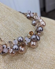 Vintage cookie lee multi strand cluster bib ribbon necklace FREE SHIPPING
