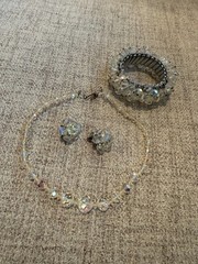 Vintage 1950 Aurora’s Borealis crystal jewelry set