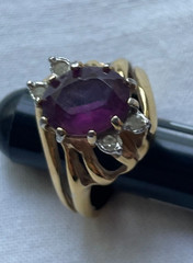 Vintage 17mm size (6.5 in USA) fancy ring 14k gold filled USA made