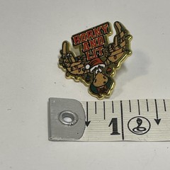 Funny Enamel Pin, Christmas Moose, “Horny & Lit”, Spencer’s Workshop, Snarky VTG