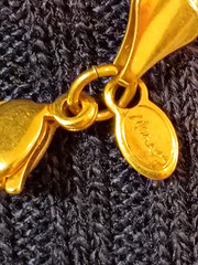 Vintage Monet Signed Gold Tone Flat Bismarck Mesh Chain Necklace 15.5″ Choker