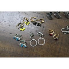 Vintage Clip On and Screw Back Earring Lot 14 Pairs Mixed Metals Rhinestone