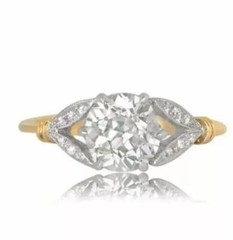 Vintage Art Deco Style 4.24Ct Lab Created Diamond Wedding 14K Gold Finish Ring