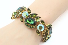 Superb JULIANA DE Delizza Elster Heliotrope Green Fall Bracelet Earrings Set