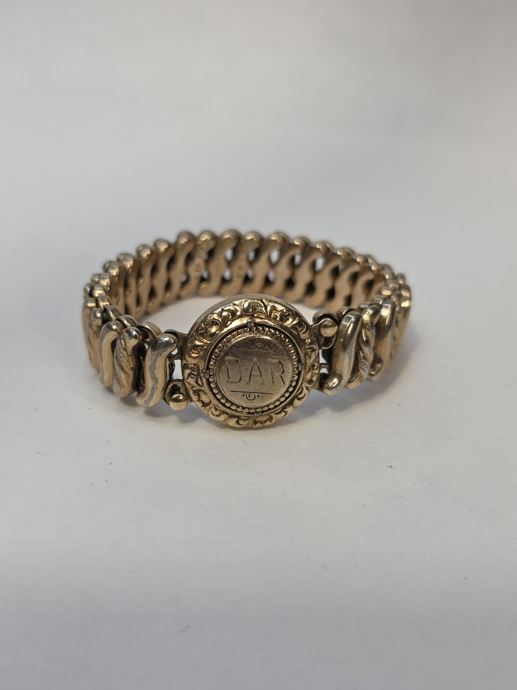 Daughters Of The American Revolution Expandable Sweetheart Bracelet Gold Tone