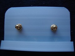 VINTAGE SAMUEL HUANG CLOISONNE EARRINGS WHITE & GREY ENAMEL GOLD FILLED POST