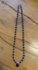 Elegant Blue Stone and Clear Accent Necklace 20”