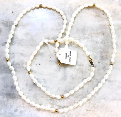 VTG Rice Pearl Necklace & Bracelet 14k Gold Filled 70’s SET 18” & 7.5” NWT