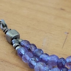 Vintage Amethyst Bead Necklace Double Strand Delicate Purple 18 Inch