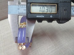 7″ HN 14k Yellow Gold Lavender Jade Double Row Bangle Bracelet