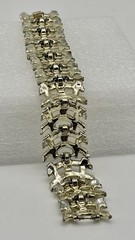 Vintage Coro Wide Linked Basket Weave Bracelet Gold-Tone Signed, Great Condition