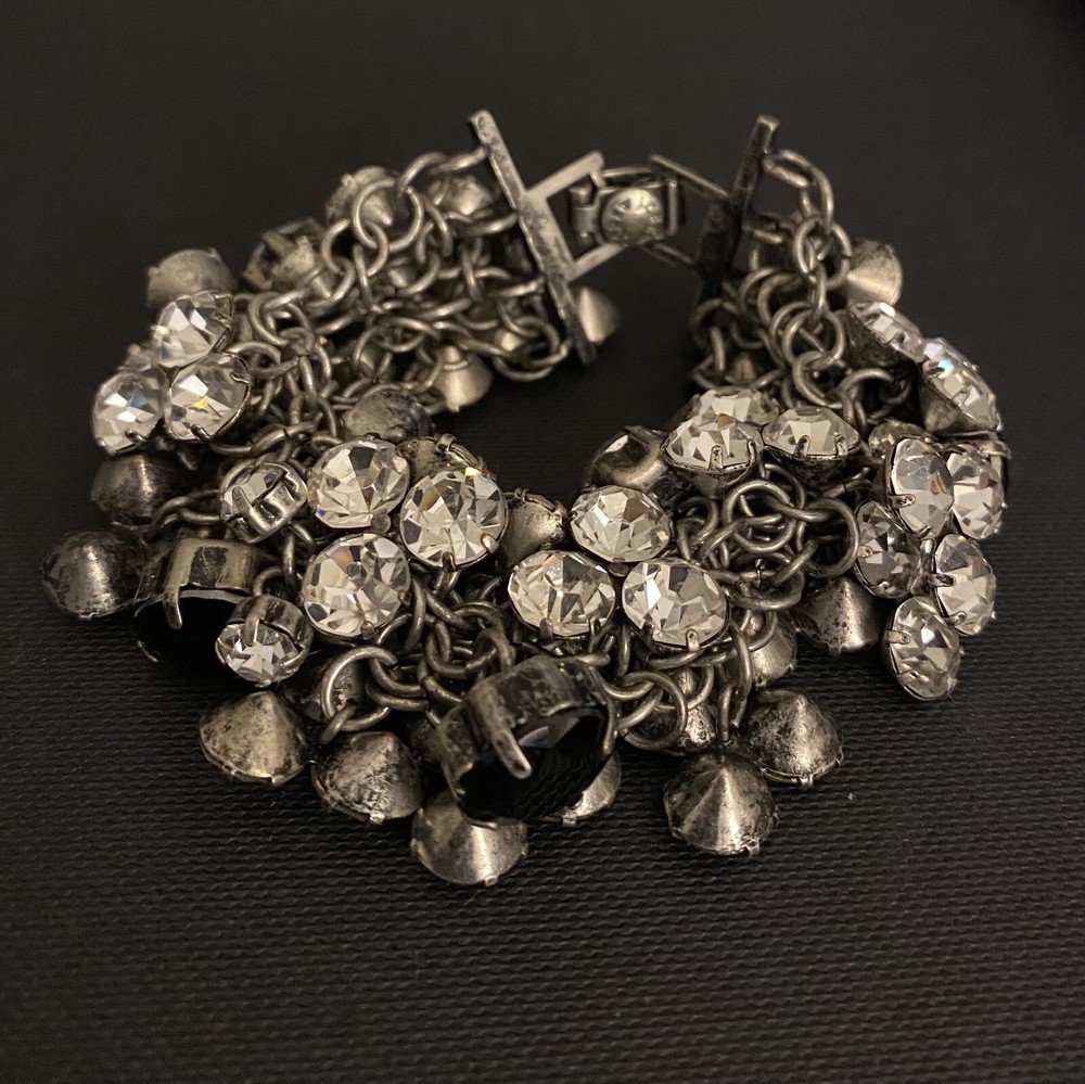 STUNNING J CREW CHUNKY RHINESTONE BRACELET STATEMENT PIECE i