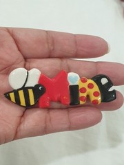 Flying Colors Lady Bug/bee Ceramic Necklace/Brooch/Earrings Bee/ladyBug Colorful