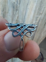 Vtg. RJ GRAZIANO Filigree Infinity 925 & Marcasite Ring- Size 8